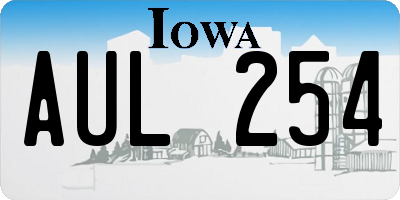 IA license plate AUL254