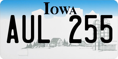 IA license plate AUL255