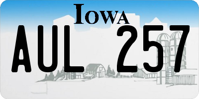 IA license plate AUL257