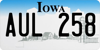 IA license plate AUL258