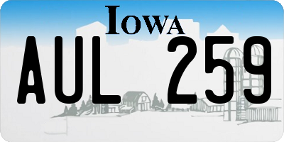IA license plate AUL259