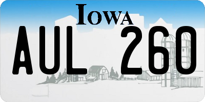IA license plate AUL260