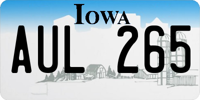 IA license plate AUL265