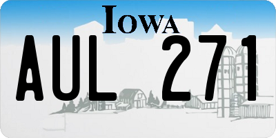 IA license plate AUL271