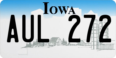IA license plate AUL272