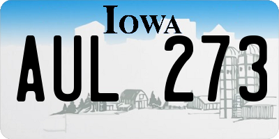 IA license plate AUL273