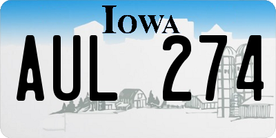 IA license plate AUL274