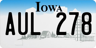 IA license plate AUL278