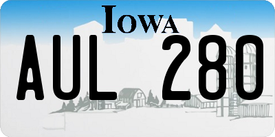 IA license plate AUL280