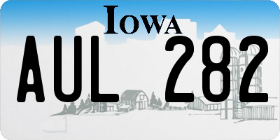 IA license plate AUL282