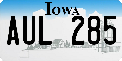 IA license plate AUL285