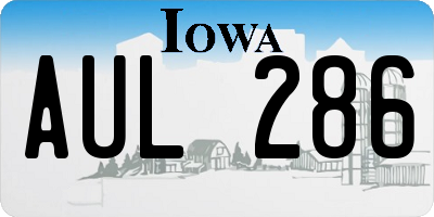 IA license plate AUL286