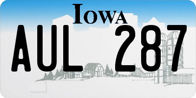 IA license plate AUL287