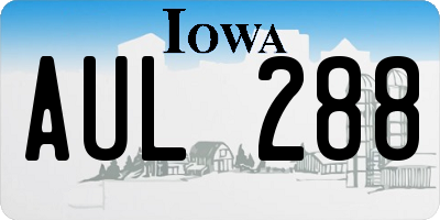 IA license plate AUL288