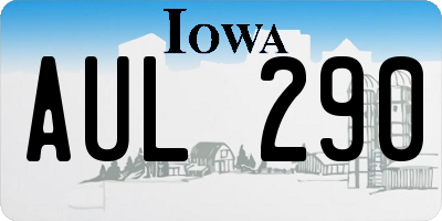 IA license plate AUL290