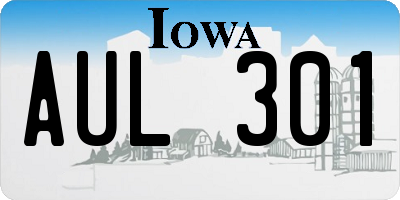 IA license plate AUL301
