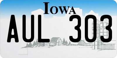 IA license plate AUL303