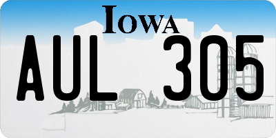 IA license plate AUL305