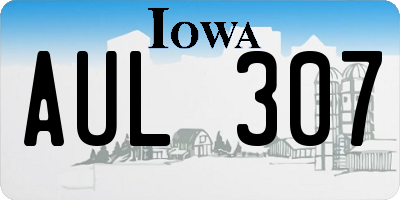 IA license plate AUL307