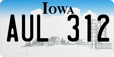 IA license plate AUL312