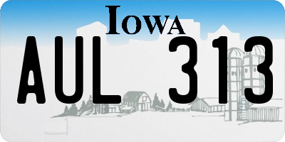 IA license plate AUL313