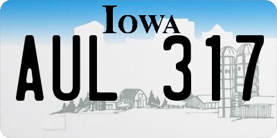 IA license plate AUL317