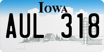 IA license plate AUL318