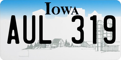 IA license plate AUL319