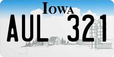 IA license plate AUL321