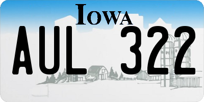 IA license plate AUL322