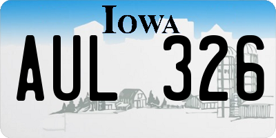 IA license plate AUL326
