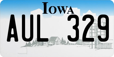 IA license plate AUL329