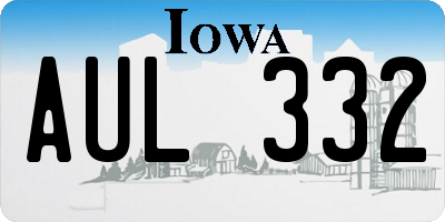 IA license plate AUL332