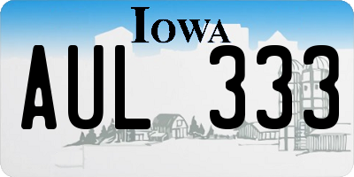 IA license plate AUL333