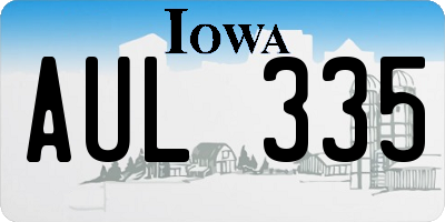 IA license plate AUL335