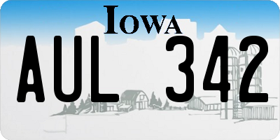 IA license plate AUL342