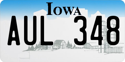 IA license plate AUL348