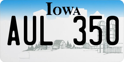 IA license plate AUL350