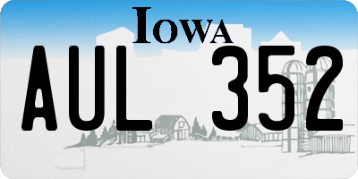 IA license plate AUL352
