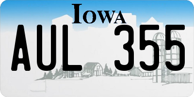 IA license plate AUL355