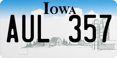 IA license plate AUL357