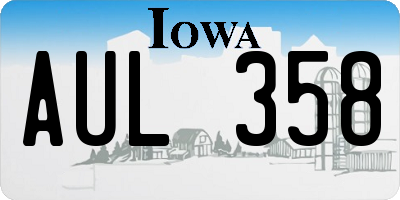 IA license plate AUL358