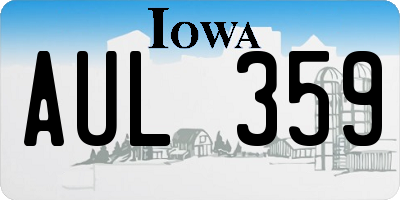 IA license plate AUL359