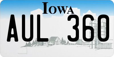 IA license plate AUL360