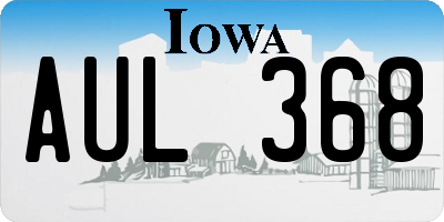 IA license plate AUL368