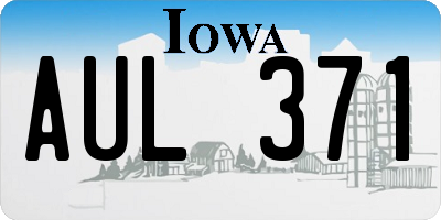 IA license plate AUL371