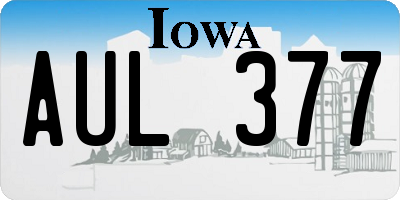 IA license plate AUL377