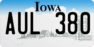 IA license plate AUL380