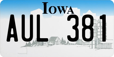 IA license plate AUL381