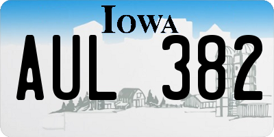 IA license plate AUL382
